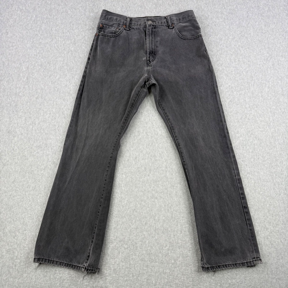 Levis Jeans Mens Fits 34x30 Black 517 Bootcut Western Denim Faded Distressed